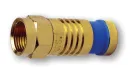 Platinum Tools - 18004 - F-Type Gold SealSmart Coaxial Compression Connectors RG 6 Quad Blue (Bulk Package 100pc/Bag)