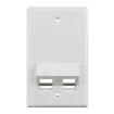 Simply 45 - S45-3202AW-25 - 2 Angled Port White Keystone Wall Plate, Standard, Single Gang, UL - 1EA/Bag, 25/Pack