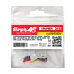 Simply 45 - S45-3260W-25 - Cat6 UTP White Keystone Feed-Thru Coupler - w/6-Color Snap-On ID Bars Included. 1ea/Bag, 25/Pack