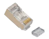 Platinum Tools - 106208C - RJ45 (8P8C) Shielded Cat6 2 pc. Connector w/ Liner, Round Solid, 3-Prong. 10/Clamshell.