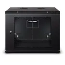 CYBERPOWER - CR9U61003 - 9U 19" Wall Mount Enclosure, 600mm wide, 600mm deep, hex perforated metal door, side panels, locking doors/panels, black, 132lbs (60kg) loading capacity, 5 year warranty