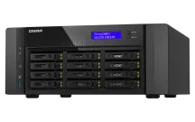 QNAP - TS-h1290FX-7232P-64G-US - QNAP 12-Bay all-flash desktop NAS, AMD EPYC 7232P (up to 3.2GHz), 12 x 2.5" U.2 NVMe/SATA SSD bays, 64GB ECC RAM, 2 x 2.5GbE, 2 x 25GbE SFP28, PCIe Gen4 Expansion Slots