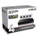 AVYCON - AVK-NB41E4-1T - 4MP Diversity InfiniteColor 4MP IP Kit with 4 of 4MP IP InfiniteColor Turret Cameras and 4CH PoE 4K NVR with 1TB HDD pre-installed, contains AVC-NBE41F28 (4 QTY) and AVR-NSV04P4-1T (1 QTY)