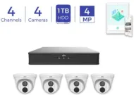 UNV - EK-S31P4D44-V3 - 4 x 4MP Turret camera, 4K NVR,  Surveillance Kit