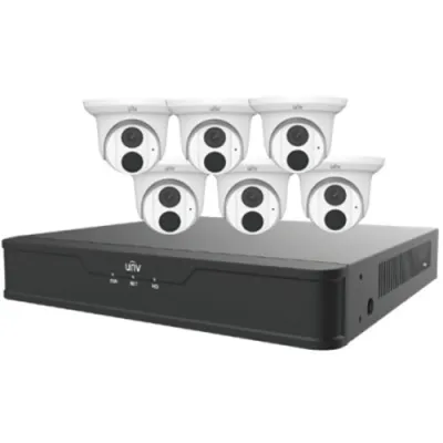 UNV - EK-S31P8DLT46 - Uniview Dual Light 8 Channel Surveillance Kit with (6) 4MP Turret Domes
