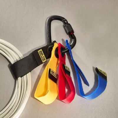 Rip-Tie - LGC-16-G04 - 1-1/2 Inch CableCarrier-LG with 4.5 Inch Heavy Duty Locking Carabiner Multi-Color Pack 1.5" x 16