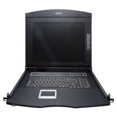 Planet - IKVM-210-08M - 17" 8-Port Combo VGA LCD IP KVM Switch: 1280x1024 video quality, Up to 64 computers, On Screen Display (OSD)