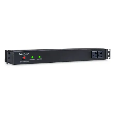 CYBERPOWER - RKBS20S2F10R - 1800 J, 120 V, NEMA 5-20P plug, 12 NEMA 5-20R (2 front, 10 rear), 15 ft cord, Limited lifetime warranty