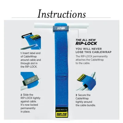 Rip-Tie - RLH-095 - One Inch Wide Rip-Lock CableWrap 1" x 9.5