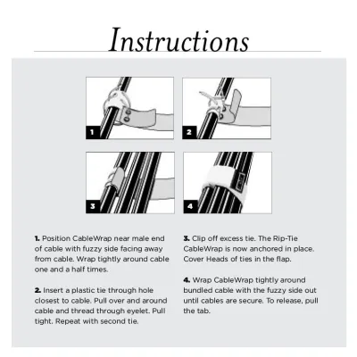 Rip-Tie - E-18-WO -  Two Inch Wide Original CableWrap with Write-On Pull Tab 2" x 18
