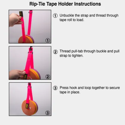 Rip-Tie - TH-H22 - One Inch Wide TapeHolder with Carabiner, 1″ x 22