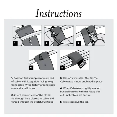 Rip-Tie - L-06-WO - 5/8 Inch Wide Original CableWrap with Write-On Pull Tab