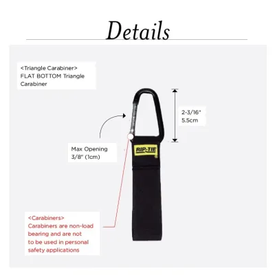 Rip-Tie - LGC-09-G04 - 1-1/2 Inch CableCarrier-LG with 4.5 Inch Heavy Duty Locking Carabiner Multi-Color Pack 1.5" x 9