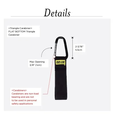 Rip-Tie - LGC-16-G04 - 1-1/2 Inch CableCarrier-LG with 4.5 Inch Heavy Duty Locking Carabiner Multi-Color Pack 1.5" x 16
