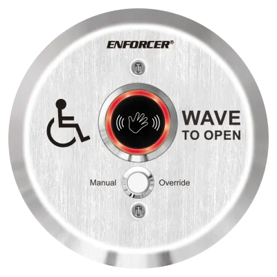 Seco-Larm - SD-9563-KSVQ - 6″ Round IR Wave-to-Open Sensor with Manual Override