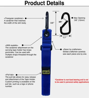 Rip-Tie - TH-H22 - One Inch Wide TapeHolder with Carabiner, 1″ x 22