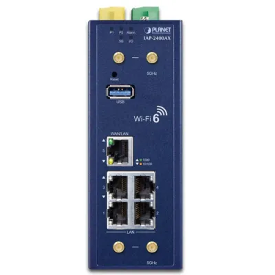 Planet - IAP-2400AX - Industrial 5GHz 802.11ax 2400Mbps Wireless Access Point with 5 10/100/1000T LAN Ports