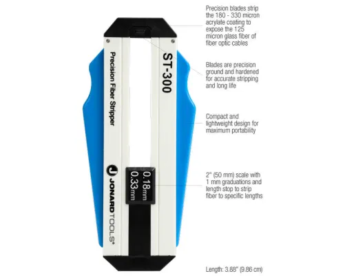 Jonard Tools - ST-300 - Precision Fiber Optic Stripper (0.18 - 0.33 mm)