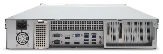 EXACQ - 1608-24T-2AW-E - Hybrid 2U Rackmount A-Series exacqVision NVR with 8 IP Enterprise licenses (64 max) and 16 analog channels, 24TB Internal JBOD storage. Windows 10 IoT Ent LTSC OS on SSD, 8GB RAM, Dual 2.5GbE on-board, 4 x USB, 1 x HDMI, 2 x 