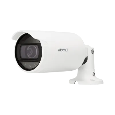 Hanwha - ANO-L6012R - Wisenet A Series bullet camera, 2MP @ 30 FPS, 2.8mm fixed focal lens, FoV H: 113.7° / V: 61.5°, WiseStream II, triple codec (H.265/H.264/MJPEG), 120dB WDR, IR LEDs 30m(98.43ft), day & night (ICR), virtual area (intrusion/enter/e