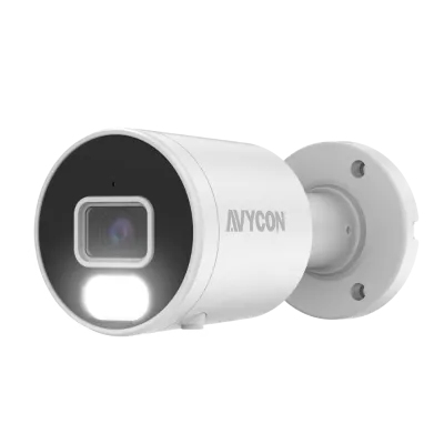 AVYCON - AVC-NBB41F28 - 4MP H.265+ InfiniteColor, Bullet IP Camera, AI Lite, DWDR, 4MP@25FPS, Full Color (white light), Built-in Mic, 2.8mm Fixed Lens, MicroSD, Onvif, DC12V / PoE, IP67, White