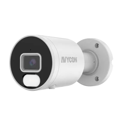 AVYCON - AVC-NBB81F28 - 8MP H.265+ InfiniteColor, Bullet IP Camera, AI Lite, DWDR, 8MP@15FPS, Full Color (white light), Built-in Mic, 2.8mm Fixed Lens, MicroSD, Onvif, DC12V / PoE, IP67, White