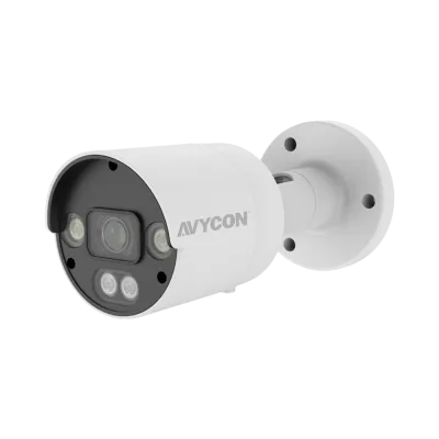 AVYCON - AVC-NCB81F28 - 8MP (3840x2160), H.265+ Bullet IP Full Color Camera, True WDR, AI, InfiniteColor™, 8MP@30FPS, Triple Stream, 2.8mm Lens, MicroSD, Onvif, DC12V / PoE, IP67, White