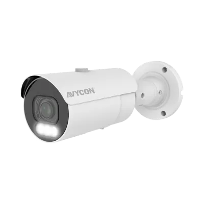 AVYCON - AVC-NCB81M - 8MP (3840x2160), H.265+ Bullet IP Full Color Camera, True WDR, AI, InfiniteColor™, 8MP@30FPS, Triple Stream, 2.7-13.5mm Motorized A/F Lens, MicroSD, Onvif, DC12V / PoE, IP67, White