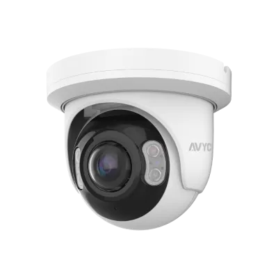 AVYCON - AVC-NPE81F180 - 8MP (4K), H.265+ InfiniteColor, Panoramic Turret AI Diversity IP Camera, True WDR, 8MP@20FPS, Full Color (white light), Built-in Mic, Speaker (2-way), Siren, 180 Panoramic Lens, MicroSD, Onvif, DC12V / PoE, IP67, White
