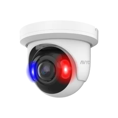 AVYCON - AVC-NPE81F180 - 8MP (4K), H.265+ InfiniteColor, Panoramic Turret AI Diversity IP Camera, True WDR, 8MP@20FPS, Full Color (white light), Built-in Mic, Speaker (2-way), Siren, 180 Panoramic Lens, MicroSD, Onvif, DC12V / PoE, IP67, White