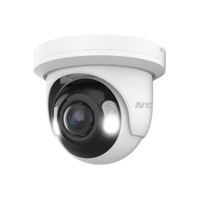 AVYCON - AVC-NPE81F180 - 8MP (4K), H.265+ InfiniteColor, Panoramic Turret AI Diversity IP Camera, True WDR, 8MP@20FPS, Full Color (white light), Built-in Mic, Speaker (2-way), Siren, 180 Panoramic Lens, MicroSD, Onvif, DC12V / PoE, IP67, White