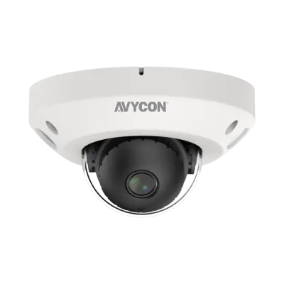 AVYCON - AVC-NPK51F28 - 5MP (2592x1944), H.265+ Flat Dome IP Camera, InfiniteStar™, True WDR, AI, 5MP@30FPS, Triple Stream, 2.8mm Lens, 66ft Smart IR's, Audio In/Out, Built-in MIC, MicroSD, Onvif, DC12V / PoE, IP67, White