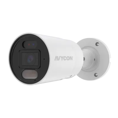 AVYCON - AVC-NUB41F28 - 4MP H.265+ InfiniteColor, Bullet AI Diversity Active Deterrence IP Camera, F1.0, True WDR, Ultra Low Light, 4MP@30FPS, Full Color (white light), Built-in Mic, Speaker (2-way), Siren, 2.8mm Fixed Lens, MicroSD, Onvif, DC12V / P