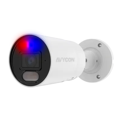 AVYCON - AVC-NUB41F28 - 4MP H.265+ InfiniteColor, Bullet AI Diversity Active Deterrence IP Camera, F1.0, True WDR, Ultra Low Light, 4MP@30FPS, Full Color (white light), Built-in Mic, Speaker (2-way), Siren, 2.8mm Fixed Lens, MicroSD, Onvif, DC12V / P