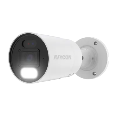 AVYCON - AVC-NUB81F28 - 8MP (4K), H.265+ InfiniteColor, Bullet AI Diversity Active Deterrence IP Camera, F1.0, True WDR, Ultra Low Light, 8MP@30FPS, Full Color (white light), Built-in Mic, Speaker (2-way), Siren, 2.8mm Fixed Lens, MicroSD, Onvif, DC1