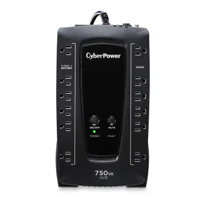CYBERPOWER - AVRG750U - 750VA/450W, Simulated Sine Wave, NEMA 5-15P, 5 ft cord, 12 (6 surge, 6 surge + battery backup), PowerPanel Personal Edition software, 3 year warranty