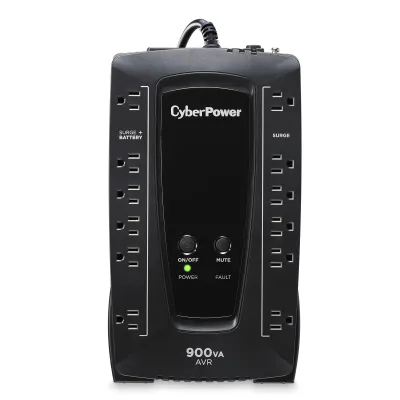 CYBERPOWER - AVRG900U - 900VA/480W, Simulated Sine Wave, NEMA 5-15P, 5 ft cord, 12 (6 surge, 6 surge + battery backup), PowerPanel Personal Edition software, 3 year warranty