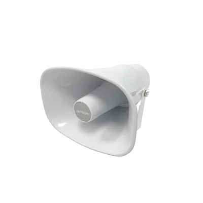 AVYCON - AVS-IPHS15WM - 15-Watt IP-enabled horn speaker, 113dB all-in-one speaker system, built-in MIC, compatible with all Onvif IP cameras and all VoIP devices via SIP, support pre-recorded messages, live responses, alarms and background music, ala