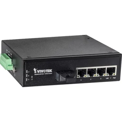 Vivotek - AW-IHT-0501 - Industrial 4xFE PoE + 1xFE SC Multi-Mode 2KM Switch