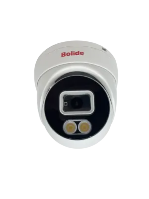 BOLIDE - BN8019FC - H.265 5MP 2.8mm Fixed Lens IP67 Full Color Camera, Color At Night Warmlight Up to 82 Feet, Built-in Microphone POE, 12VDC, iPac AI Enabled with Facial Recognition System, NDAA Compliant, White Housing