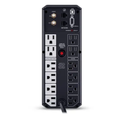 CYBERPOWER - CP1350AVRLCD3 - 1350VA/815W Line Interactive UPS, Mini-tower, 12 Outlets, AVR, LCD, USB Charging, 3 Yr Warranty