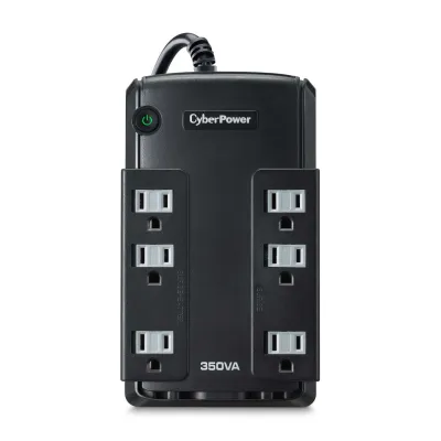 CYBERPOWER - CP350SLG - 350VA/255W, Simulated Sine Wave, NEMA 5-15P, 5 ft cord, 6 NEMA 5-15R, 3 year warranty