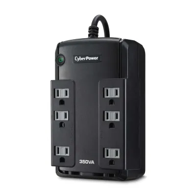 CYBERPOWER - CP350SLG - 350VA/255W, Simulated Sine Wave, NEMA 5-15P, 5 ft cord, 6 NEMA 5-15R, 3 year warranty