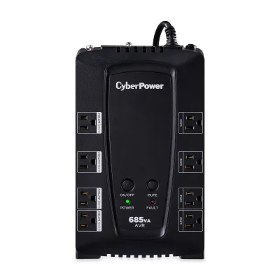 CYBERPOWER - CP685AVRG - 685VA/390W Compact UPS, AVR, NEMA 5-15P, 6 Ft Cord, 8 NEMA 5-15R, USB, Serial, PowerPanel Personal, 3 Year Warranty