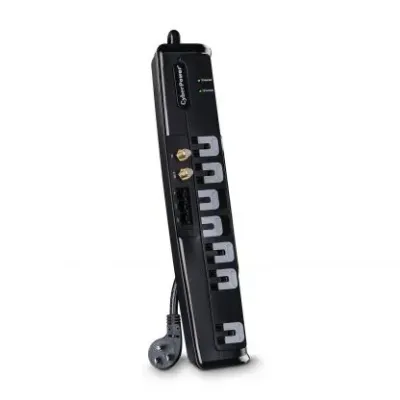 Cyber Power - CSHT706TC - 1950 J, 125 V, Nema 5-15P 45 Degree Off-Set Plug, 6 Ft Cord, Limited Lifetime Warranty