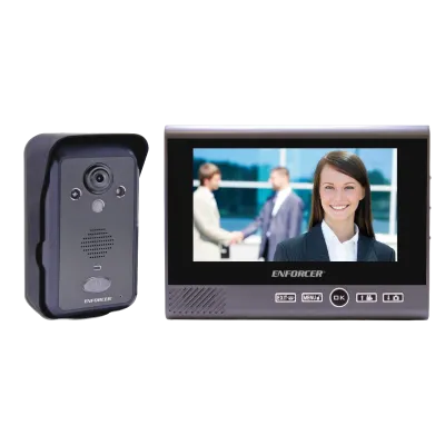 SECO-LARM - DP-266-1C7Q - Wireless Color Video Door Phone. Range: Up to 492ft (150m), 9~16 VAC/VDC operating voltage. Adjustable viewing angle. Handheld monitor is portable. Unlock doors or gates via the monitor. Camera has built in PIR sensor for ta