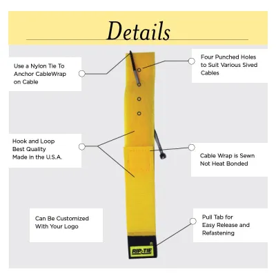 Rip-Tie - HH-14 - One Inch Wide CableWrap with H&L Attachment 1" x 14"