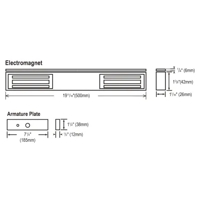SECO-LARM - E-941DA-600PQ - 600-lb Electromagnetic Lock, Double-door, Bond Sensor, Status LED, UL Listed
