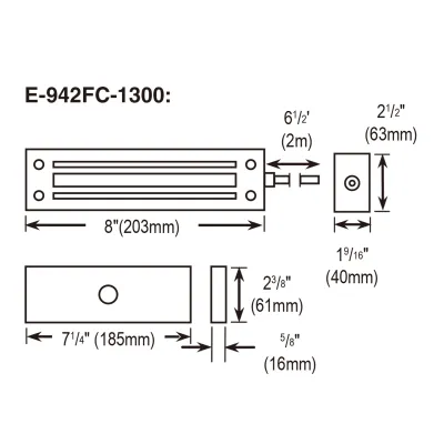 SECO-LARM - E-942FC-1300 - 1,200-lb Electromagnetic Gate Lock, Face Mount, UL Listed