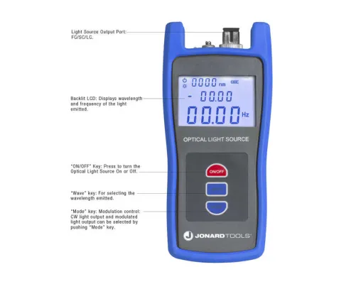 Jonard Tools - FLS-55 - Fiber Optic Light Source Multimode & Singlemode with FC/LC/SC (PC/UPC) Adapters
